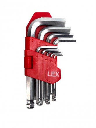 Набор ключей шестигранных LEX HEX 9 шт. Каждый ключ LEX LXHWS9P из набора выполн. . фото 2