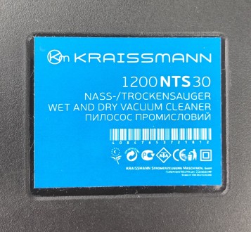 Строительний пылесос Kraissmann German NTS30 идеально подходит для чистки влажны. . фото 5