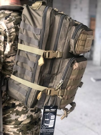Тактический армейский рюкзак MIL-TEC ASSAULT Large 36 л. olive/coyote ОРИГИНАЛ!
. . фото 6
