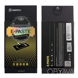 Противоударное стекло 0.2mm E-Paste Black iPhone 6/6s Tempered Glass Remax 3505