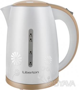 Чайник электрический Liberton LEK-1759-white объемом 1.7 литра, корпус ручка, кр. . фото 1