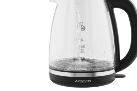 Чайник электрический Ardesto EKL-F100 Прозрачный стеклянный электрочайник Ardest. . фото 6
