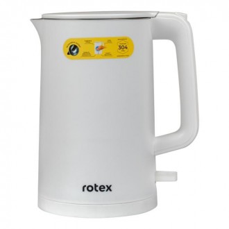 Чайник Rotex RKT58-W стильный чайник из нержавеющей стали и пластика. Большой об. . фото 2