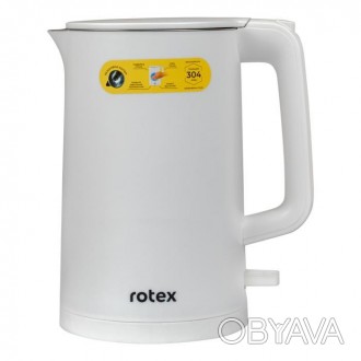 Чайник Rotex RKT58-W стильный чайник из нержавеющей стали и пластика. Большой об. . фото 1
