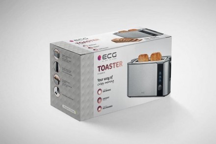 Тостер ECG ST-10630-SS- призначений для швидкого підсмажування хліба. Ця модель . . фото 8