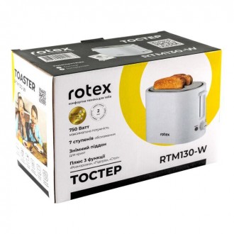 Тостер Rotex RTM130-W Тостер Rotex RTM130-W оснащен двумя классическими отделени. . фото 5