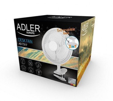 Вентилятор настольный Adler AD-7317 Мощный компактный вентилятор Adler AD-7317 о. . фото 3