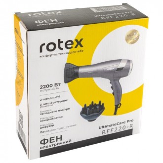 Фен Rotex Ultimate Care Pro 220-R
 Фен Rotex Ultimate Care Pro 220-R є вдалою мо. . фото 6