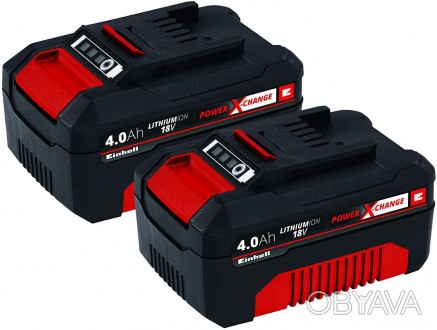 Аккумулятор Einhell Power-X-Change Twinpack 4.0 Ah 18V – с двумя универсальными . . фото 1