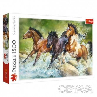 Пазли Три диких коня від польського виробника Trefl Яскраві і барвисті пазли Три. . фото 1