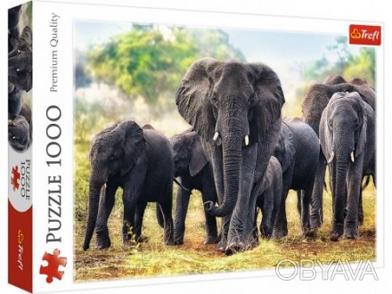 Пазли Африканські слони від польського виробника Trefl Яскраві і барвисті пазли . . фото 1