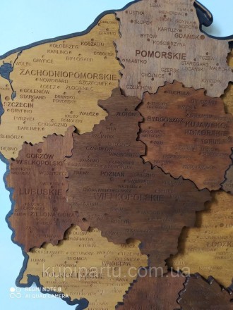 Ручная работа от Гранд Презента. Многослойная, рельефная карта Польши. Изготовле. . фото 3