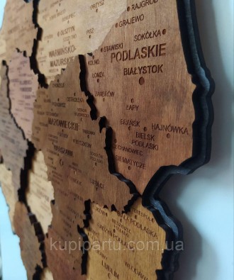 Ручная работа от Гранд Презента. Многослойная, рельефная карта Польши. Изготовле. . фото 4
