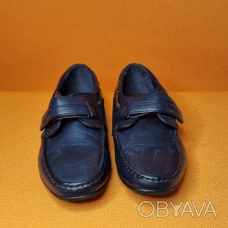 Продам туфли из искусственной кожи, темно-синего цвета, Р.35, длина стельки 23 с. . фото 1