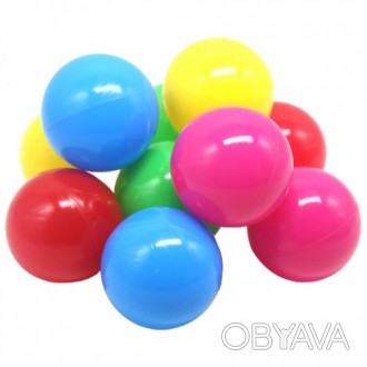 10 ярких пластиковых разноцветных шариков для сухого бассейна. Диаметр шарика: 8. . фото 1