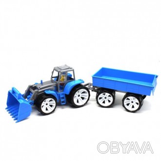 Пластиковый трактор с прицепом будет интересным подарком ребенку. Прицеп можно о. . фото 1