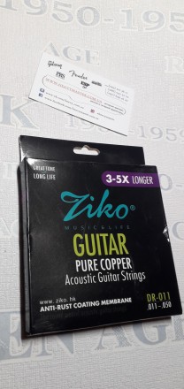 Струни мідні Ziko для акустичної та класичної гітари гітарі 011-050 калібр
Шести. . фото 9