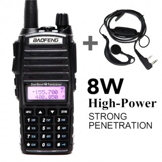 Рація Baofeng UV-82 8W всилена PRO серія VHF/UHF, ліхтар, 2xPT кнопка, гарнітура, дальність 10км, ОРИГИНАЛ. Кропивницький. фото 1 Рація Baofeng UV-82 8W всилена PRO серія VHF/UHF, ліхтар, 2xPT кнопка, гарнітура, дальність 10км, ОРИГИНАЛ. Кропивницький. фото 1