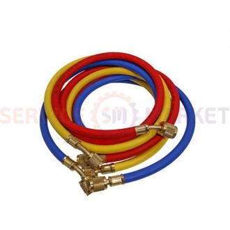 Набор заправочных шлангов с краном VALUE (3 шт.x900mm 1/4" SAEx1/4” SAE) для фре. Львов. фото 1 Набор заправочных шлангов с краном VALUE (3 шт.x900mm 1/4" SAEx1/4” SAE) для фре. Львов. фото 1
