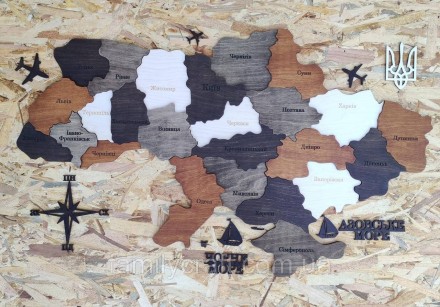 
Деревянная многослойная карта Украины
Размер карты 100/65 см 
Материал: фанера . . фото 2