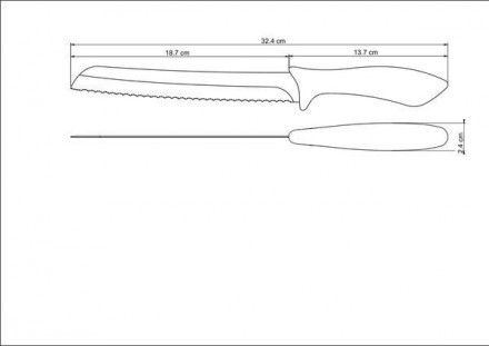 Короткий опис:Нож для хлеба TRAMONTINA AFFILATA, 203 мм.Материал лезвия: нержаве. . фото 4