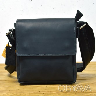 Кожаная сумка на плечо с 4 карманами черная TARWA RA-4129-4sa​. Размеры сумки на. . фото 1