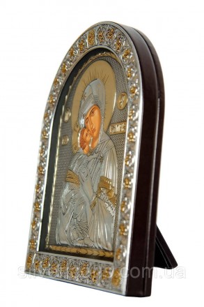 Серебряная икона "Владимирская Божья Матерь" под стеклом ( Греция )
Представленн. . фото 3