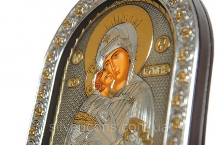 Серебряная икона "Владимирская Божья Матерь" под стеклом ( Греция )
Представленн. . фото 7
