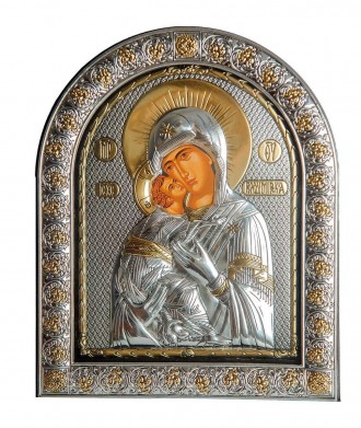 Серебряная икона "Владимирская Божья Матерь" под стеклом ( Греция )
Представленн. . фото 2