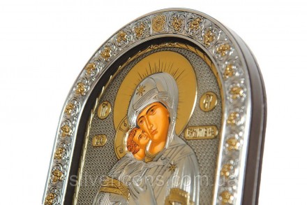 Серебряная икона "Владимирская Божья Матерь" под стеклом ( Греция )
Представленн. . фото 5