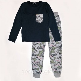 Пижама для мальчика р.116,122,128,134,140 SmileTime Sneakers, синяя с серым 146. Кривой Рог. фото 1 Пижама для мальчика р.116,122,128,134,140 SmileTime Sneakers, синяя с серым 146. Кривой Рог. фото 1