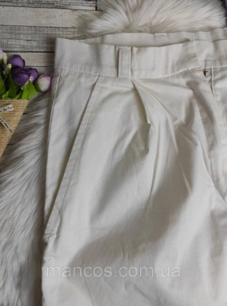 Женские хлопковые брюки белого цвета с карманами 
Состояние: новое
Размер: 48 (L. . фото 4