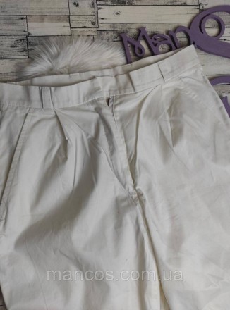 Женские хлопковые брюки белого цвета с карманами 
Состояние: новое
Размер: 48 (L. . фото 3