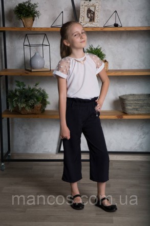 Брюки Кюлоты для девочки SmileTime Culottes, синий (ШКОЛА). Кривой Рог. фото 1 Брюки Кюлоты для девочки SmileTime Culottes, синий (ШКОЛА). Кривой Рог. фото 1
