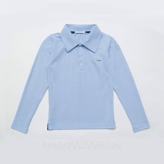 Кофта поло для мальчика, с длинным рукавом SmileTme Classic, голубая 152. Кривий Ріг. фото 1 Кофта поло для мальчика, с длинным рукавом SmileTme Classic, голубая 152. Кривий Ріг. фото 1