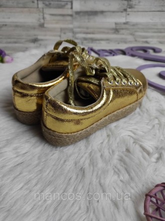Детские кроссовки Andamas для девочки золотые экоокжа шнуровка 
Состояние: новое. . фото 7