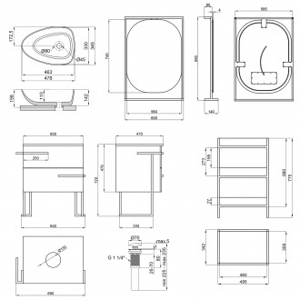 Комплект меблів для ванної Qtap тумба + раковина + дзеркало + стелаж QT044TA4296. . фото 3