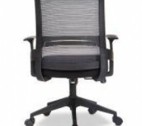 Офісне крісло чорного кольору.
 Висока спинка з чорної сітки mesh
 М'яке сидіння. . фото 4