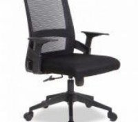 Офісне крісло чорного кольору.
 Висока спинка з чорної сітки mesh
 М'яке сидіння. . фото 2