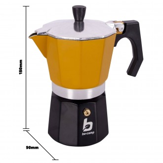 Гейзерна кавоварка Bo-Camp Hudson 3-cups Yellow/Black — це класичний дизай. . фото 3