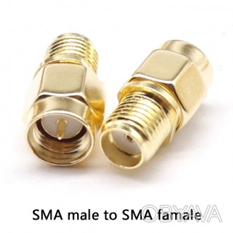 Латунный SMA переходник SMA male to SMA female для радиопередающего оборудования. . фото 1