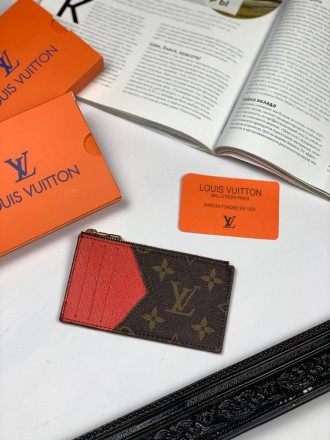 
 Держатель для карт Louis Vuitton Monogram Red
Материал : Канвас
Размеры : 12*7. . фото 2