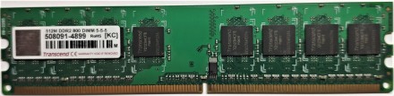 Оперативная память для компьютера DDR2 512MB 800 MHz PC2-6400 CL5 Transcend JetR. . фото 2