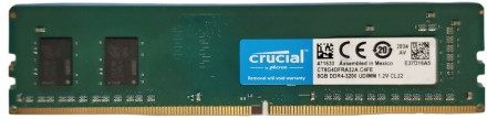Оперативная память для компьютера DDR4 8GB 3200 MHz PC4-25600 CL22 Micron Crucia. . фото 2