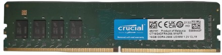 Оперативная память для компьютера DDR4 16GB 2666 MHz PC4-21300 CL19 Micron Cruci. . фото 2