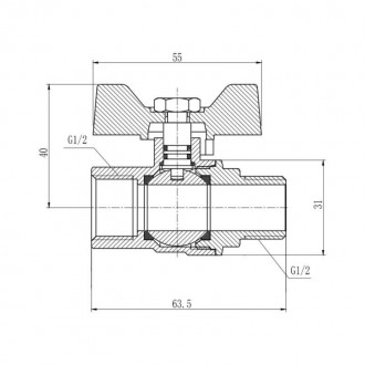 Кран кульовий SD Forte 1/2" ВЗ для газу (метелик) має міцний корпус, виготовлени. . фото 3