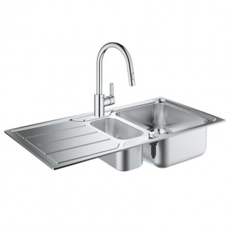 Набір Grohe мийка кухонна K500 31572SD0 + змішувач Eurostyle Cosmopolitan 314820. . фото 2