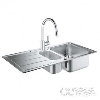Набір Grohe мийка кухонна K500 31572SD0 + змішувач Eurostyle Cosmopolitan 314820. . фото 1