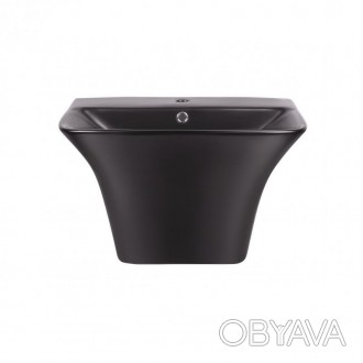 Подвесная раковина Qtap Crow 600х430х385 Matt black QT0511G835MB представляет со. . фото 1