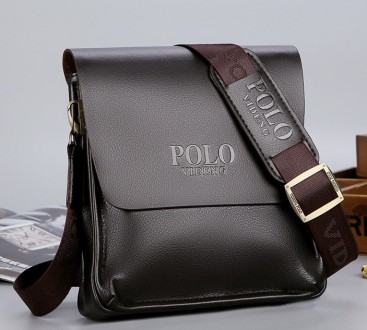
Сумка-планшет мужская Polo эко кожа, мужская сумка через плечо кожаная барсетка. . фото 2